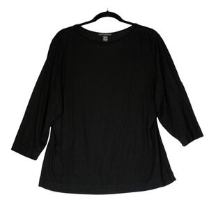 Sarah Spencer Knit Top Womens XL Black Boatneck 3/4 Sleeve Minimalist Capsule